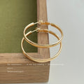 Minimal Round Hoop Earrings In Gold And Silver Tone Three Sizes view 7