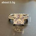 Silver Tone Princess Cut Clear Stone Halo Ring Jewelry view 3