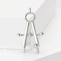 Drawing Compass Brooch in Polished Gold or Silver Tone view 2
