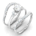 Engraved Round Solitaire Three-Ring Set In Three Metal Tones view 5