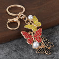 Triple Butterfly Rhinestone and Faux Pearl Keychains in Ten Styles view 4