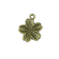 Five Petal Flower Charm Metal Jewelry Making Component In 5 Finishes view 5