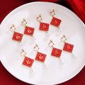 Chinese Fu and Shun Pearl Look Stud and Clip Earrings view 1