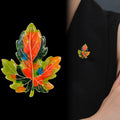 Red Gold Tone Maple Leaf Enamel Metal Brooch Pin for Jackets and Lapels view 4