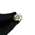 Gold Tone Olive Marquise Crystal Open Ring With Clear Side Stones view 5