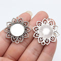 Petal Edge Round Pendant Setting 18mm in Two Finishes view 1