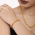 Gold Steel Bead Sliding Bolo Bracelets 6mm and 4mm view 3