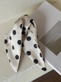Polka Dot Fabric Bow Hair Claw Clip Black White Tails view 6