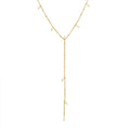 Gold Y Lariat Necklace with Freshwater Pearl Drops view 5