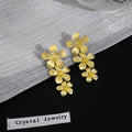 Gold and Silver Cascading Flower Branch Stud Earrings view 6