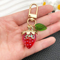 Seven Resin Strawberry Metal Clasp Keychain Designs view 2