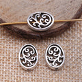 Oval Openwork Vine Bead in Antique Gold and Antique Silver Metal view 2