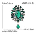 Large Teardrop Crystal Cluster Brooch With Matching Drop view 7