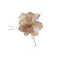Layered Fabric Flower Double Hairpin With Pearl Like Drop In Five Colors view 5