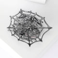 Spider Web Brooch With Faceted Crystal Spider Body view 3