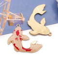 Enamel Zinc Alloy Koi Fish Charm Pendant for DIY Bracelet Necklace Keychain Jewelry