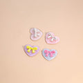 Color Note Heart Bow Resin Look DIY Jewelry Component view 2