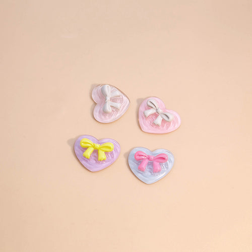 Second supplied view of heart bow DIY jewelry component