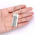 White Rectangle Arabic Calligraphy Wooden Pendant Keychain view 3