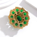 Flower Pearl Look Metal Brooch Pin 6.7 x 6.6 cm for Jackets and Lapels view 3