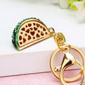 Mixed Watermelon Slice and Full Crystal Watermelon Keychains with Blue Loops view 4