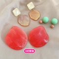 Resin Irregular Round Earring Three Pair Color Mix view 6