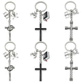Three Cross Bat and Skull Keychain Designs with Metal Hardware view 5