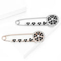 Floral Safety Pin Brooch In 2 Styles With Polished Metal And Decorative Details view 3
