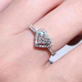Silver Heart Halo Clear CZ Finger Ring Sizes 6 to 10 view 4