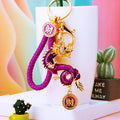 Jeweled Zodiac Dragon Keychains with Fortune and Loose Heart Loop Options view 3