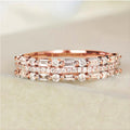 Three-Row Round And Baguette Stone Band In Three Metal Tones view 6