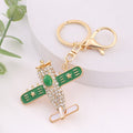Rhinestone Airplane Keychain Gold Metal Star Wing Bag Charm view 6