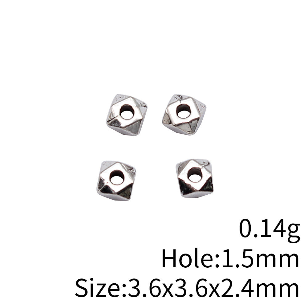 3.6x3.6x2.4mm 0.14g Multi Color Zinc Alloy Geometric Cut Small Hole Spacer Beads for Jewelry Making