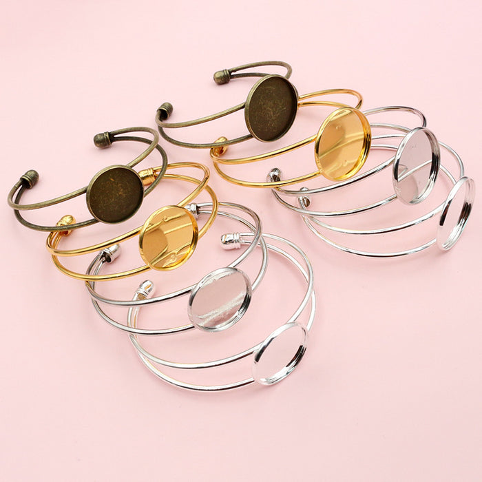 Round Tray Cuff Bracelet Blanks Jewelry Making Components
