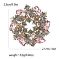 Crystal Star Flower Wreath Brooch in Three Jewel Colors view 6