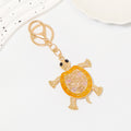 Gold Rhinestone Turtle Keychain Enamel Shell Bag Charm view 6