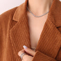 Interlocking Link Chain Necklace And Bracelet Gold Or Steel view 6