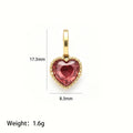 Gold Tone Chain Necklaces With Small Heart Birthstone Pendants view 8