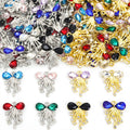 Crystal Ribbon Tassel Metal Jewelry Charms, 16 Colorways view 4