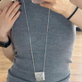 Silver Bow Mesh Bag Flower Pendant Necklace Variants view 1