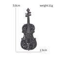 Crystal Violin Brooch with Bow Detail in White or Black view 5