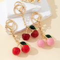 Enamel Cherry Charm Keychain In Red Dark Red And Pink view 3