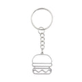 Silver Tone Hamburger Outline Alloy Keychain in 2 Package Styles view 5