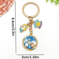 Six Seafoam Shell Starfish Ocean Metal Keychain Designs view 10