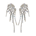 Silver Crystal Wing Cascade Earrings Fashion Jewelry view 5