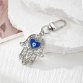 Gold and Silver Tone Crystal Hamsa Evil Eye Clip Keychains view 10