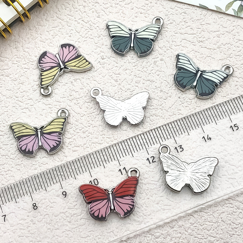 Color Enamel Zinc Alloy Butterfly Insect Charm Pendant for DIY Bracelet Necklace Earrings