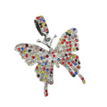 Rhinestone Butterfly Charm Pendant with Bail Four Color Combinations view 5