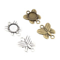 Butterfly Double Loop Round Bezel Connector Metal Trays view 4