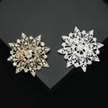 Layered Crystal Sunburst Brooch In Gold And Silver Tones view 4